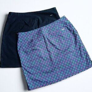 10🏌️2 Skort Lija Golf Skort Geometric Print Purple&Navy, SC&Co. Black Skort